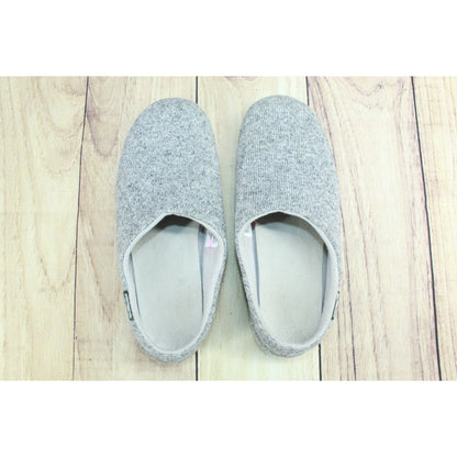 LL Bean Women's Gray Knit Slip On Sweater Fleece Comfort Cozy Slipper Scuff 8 M