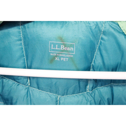 LL Bean Women's Ultralight 850 Down Sweater Nylon Moss Olive XL Pet