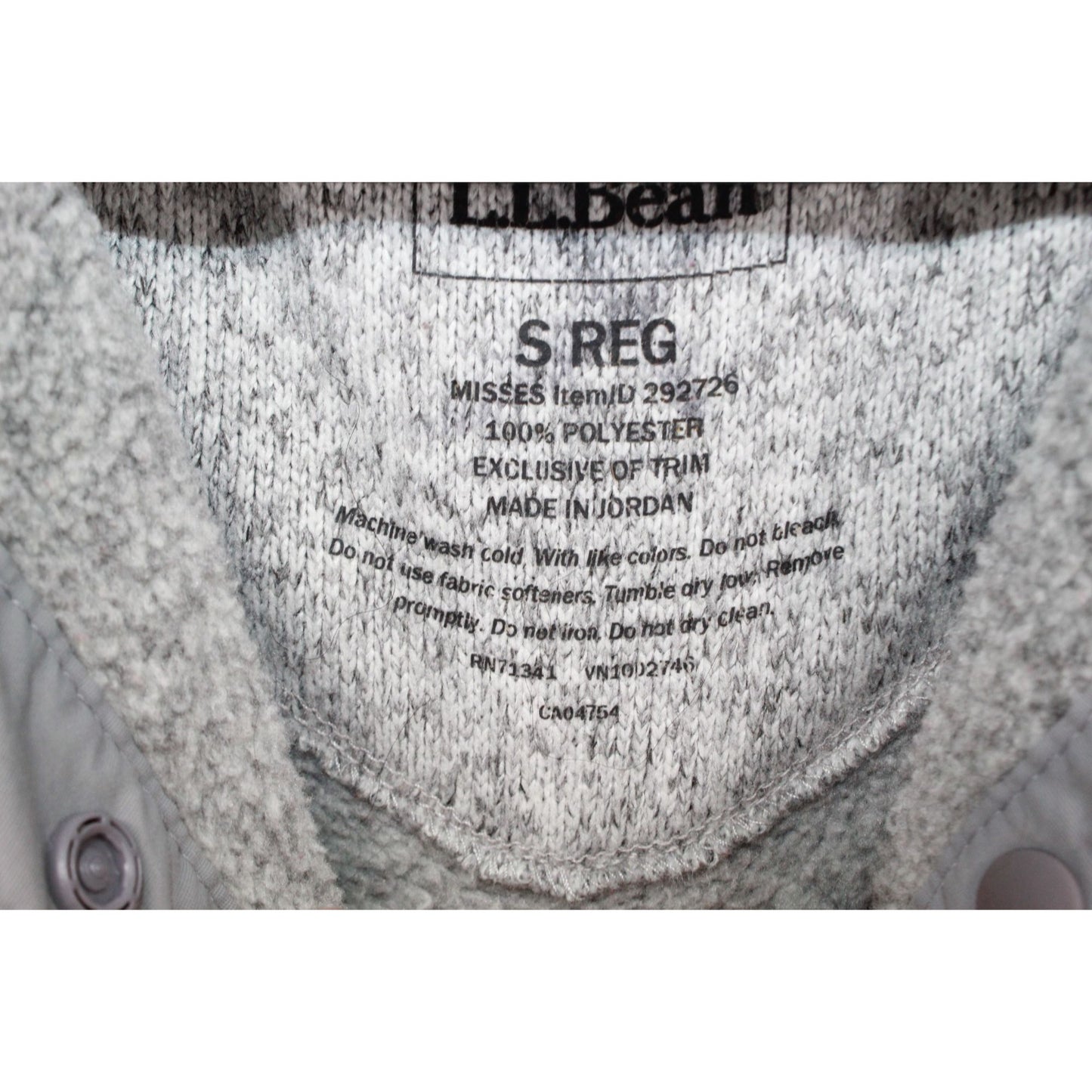 LL Bean Women's Sweater Fleece Pullover Rugged Knit Pewter Size S