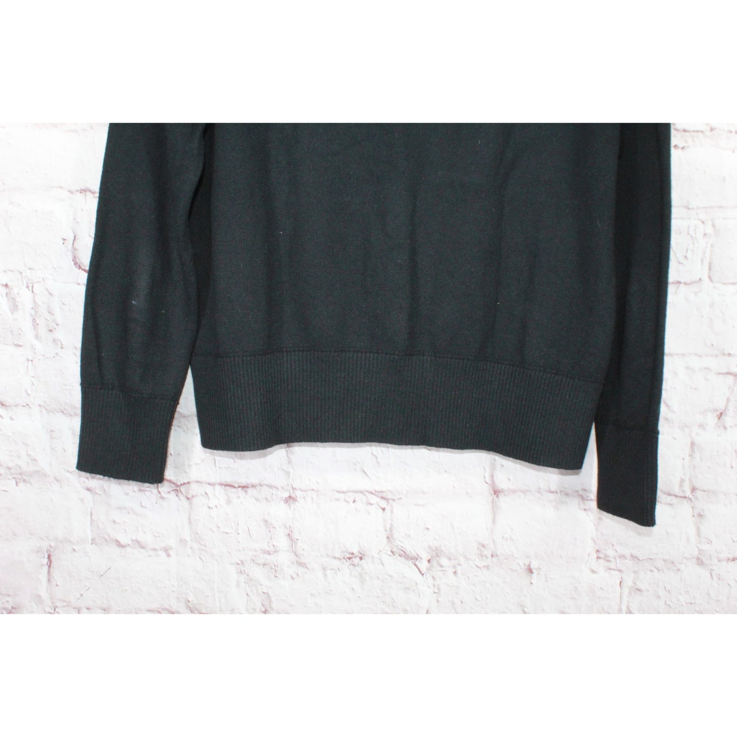 LL Bean Women's Cotton Cashmere Sweater Crewneck Classic Black Size S Pet