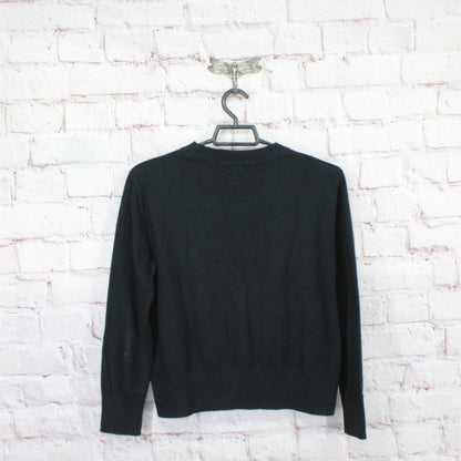 LL Bean Women's Cotton Cashmere Sweater Crewneck Classic Black Size S Pet